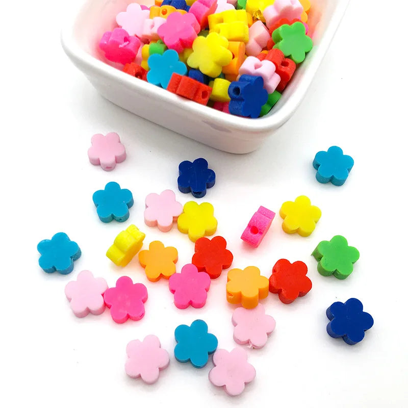 100/1000Pcs Flower Polymer Clay Beads Pattern Round Polymer Clay Beads for Jewelry Making Findings, Bracelet Accessories by Reinvent Yourself