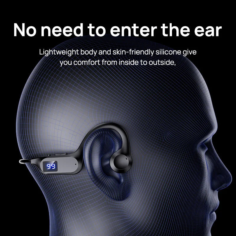 X7 Wireless Bluetooth Earphones, Sports-Style Air-Conducting LED Battery Display, Memory Card Insertion Support by Reinvent Yourself