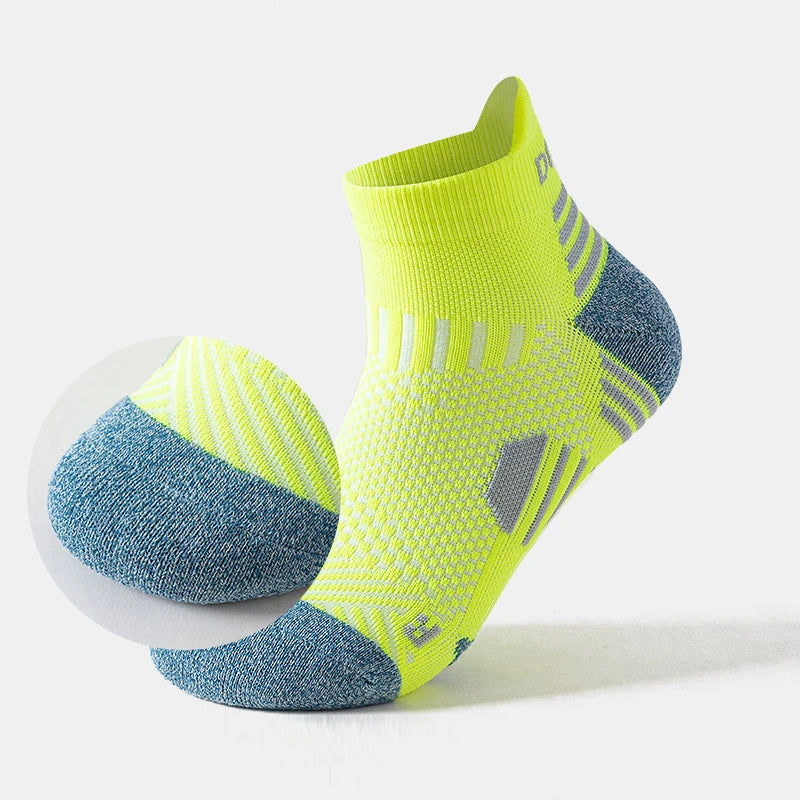 3 Pairs Marathon Socks Men Women Professional Sport Ankle Running Socks Thickened Cushioned Tube Low Cut Fitness Short Sock Mesh by Reinvent Yourself