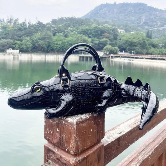 2025 Luxury Designer Unique and Creative 3D Crocodile-shaped Women's Handbags Lady Funny Handmade Tote Bag Trendy Crossbody Bag by Reinvent Yourself