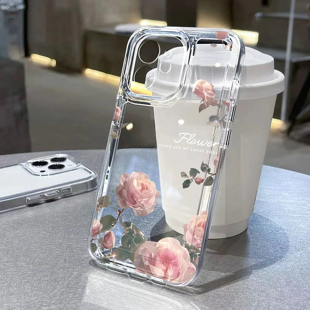Flower Phone Case For iPhone 16 13 15 11 12 14 17 Pro Max Air 16E XS XR 7 8 SE Shockproof Transparent Cover Silicone Soft Fundas by Reinvent Yourself