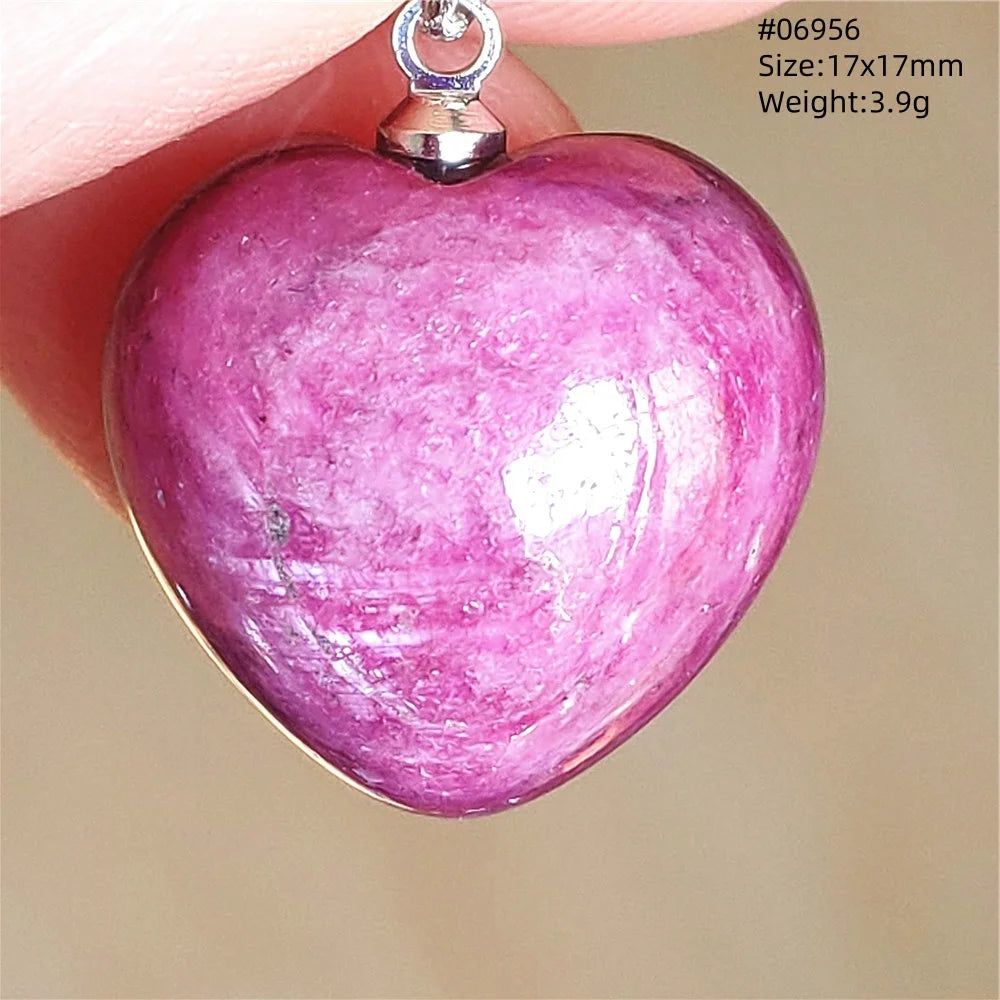 Natural Red Ruby Pendant Jewelry Love Heart Watermelon Ruby Zoisite Necklace Women Men 925 Sterling Silver AAAAA by Reinvent Yourself