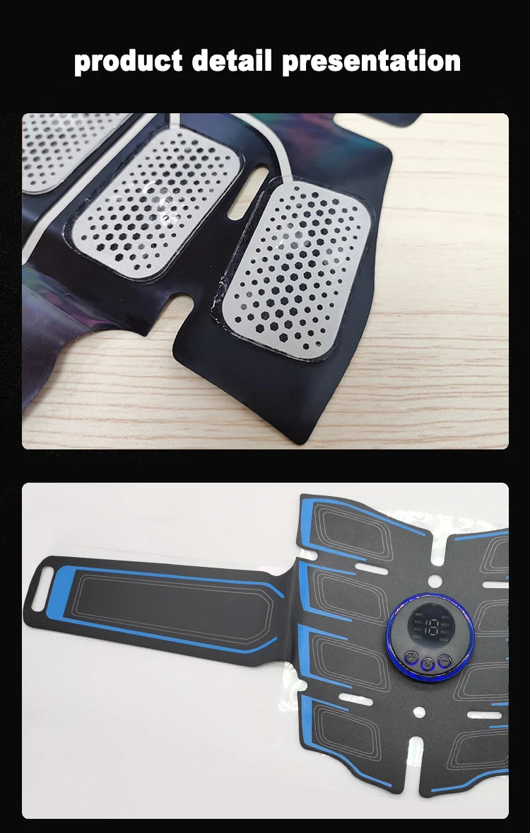 USB Rechargeable Muscle Massager Portable Muscle Trainer Abdominal Muscle Shaping Belt Exercise Fitness Massager Relax Fatigue by Reinvent Yourself