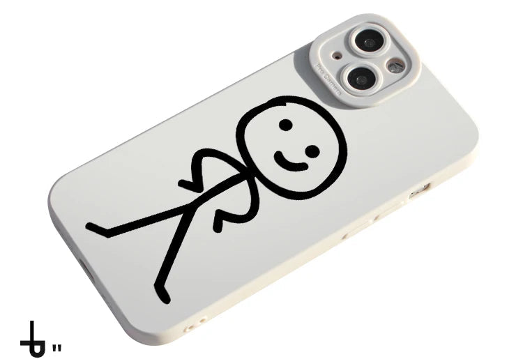 Cartoon Matchman Phone Case For iPhone 11 12 13 14 15 Pro Max XR XS X 7 8 Plus SE 2020 Shockproof Matte Soft TPU Silicone Cover by Reinvent Yourself