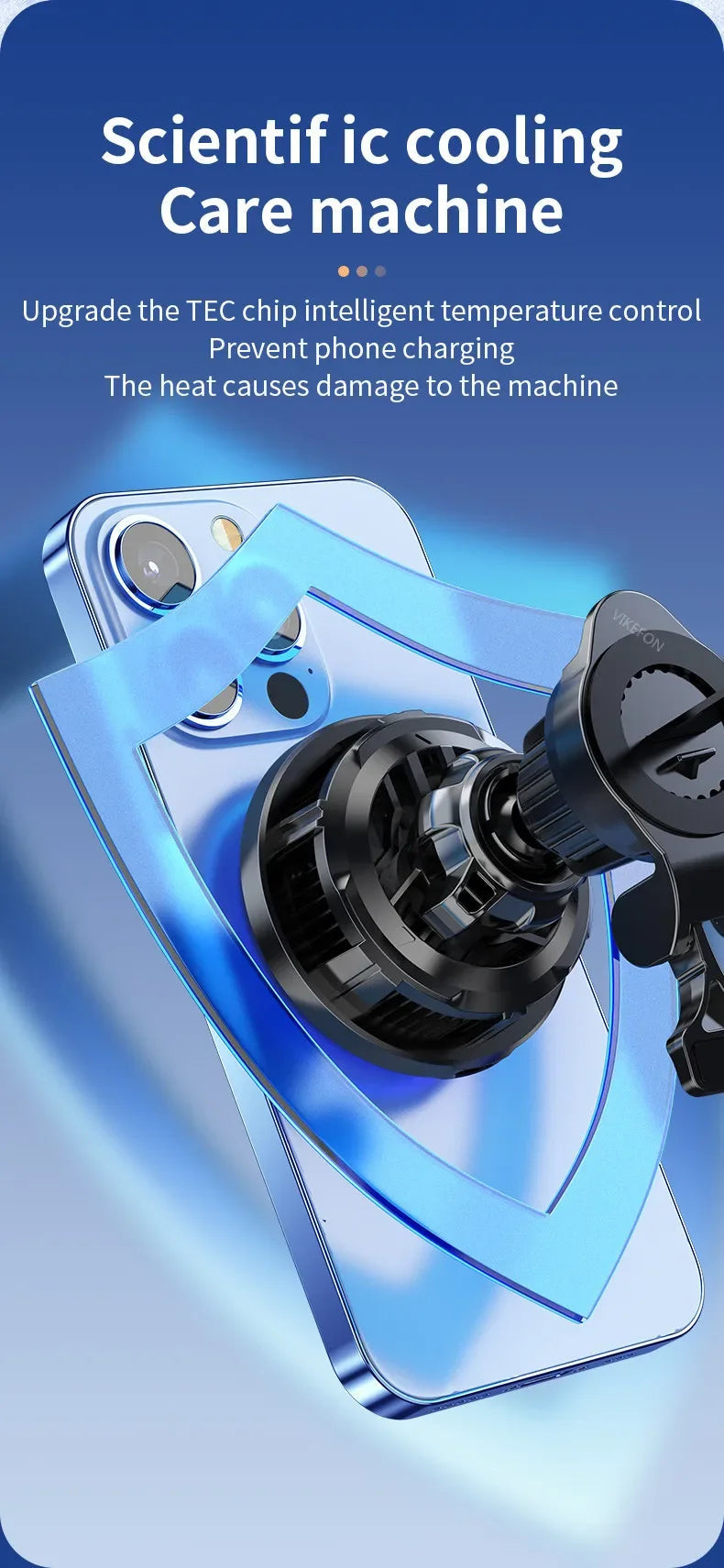 Ice Cooling Magnetic Wireless Car Charger Fast Charging Station for iPhone15 14 13 12 Pro Max 15W Magnet Car Phone Holder Stand by Reinvent Yourself
