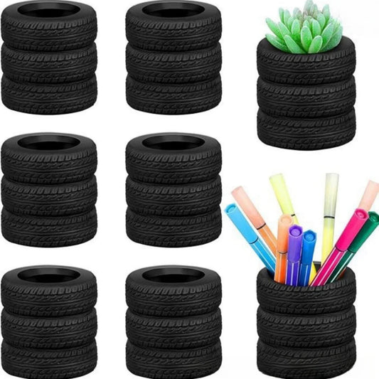Creative Car Tire Shaped Pen Holder - Unique Office Desk Organizer Office School Supplies Desktop Multifunctional Storage by Reinvent Yourself