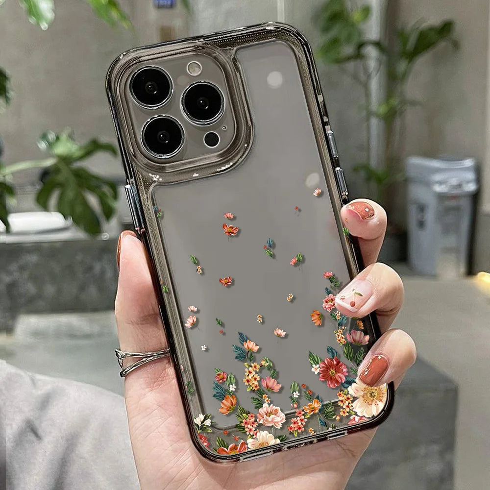 Flower Phone Case For iPhone 16 13 15 11 12 14 17 Pro Max Air 16E XS XR 7 8 SE Shockproof Transparent Cover Silicone Soft Fundas by Reinvent Yourself