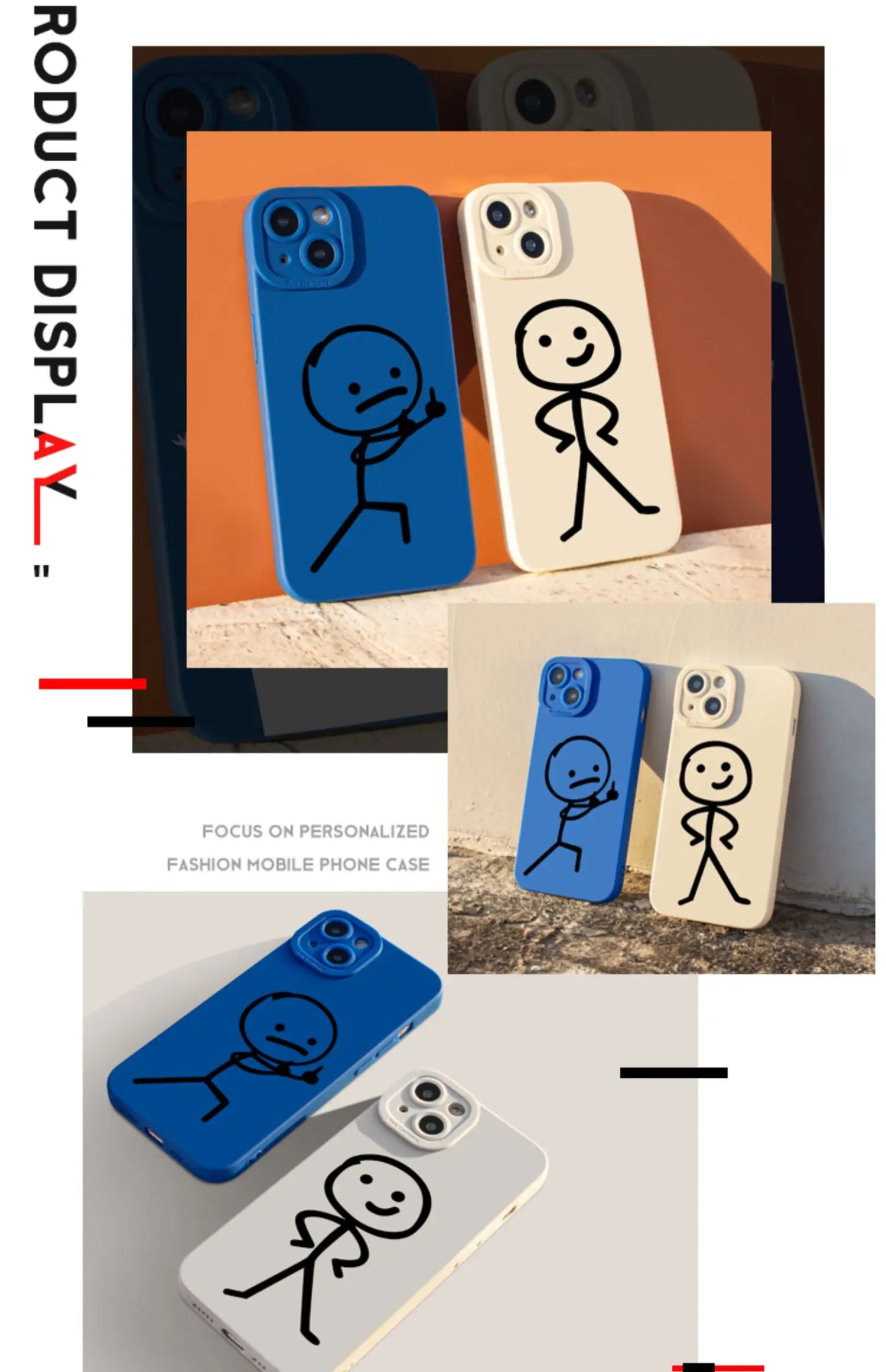 Cartoon Matchman Phone Case For iPhone 11 12 13 14 15 Pro Max XR XS X 7 8 Plus SE 2020 Shockproof Matte Soft TPU Silicone Cover by Reinvent Yourself