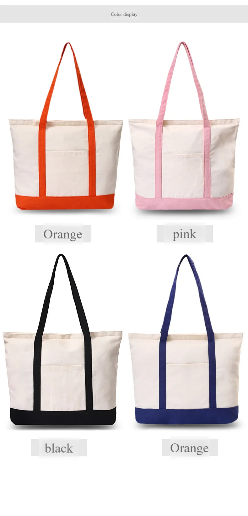 Customizable Tote Bag for Women - Reusable Cotton Canvas Grocery Bag with Logo Printing, Eco-Friendly Shoulder Handbag by Reinvent Yourself