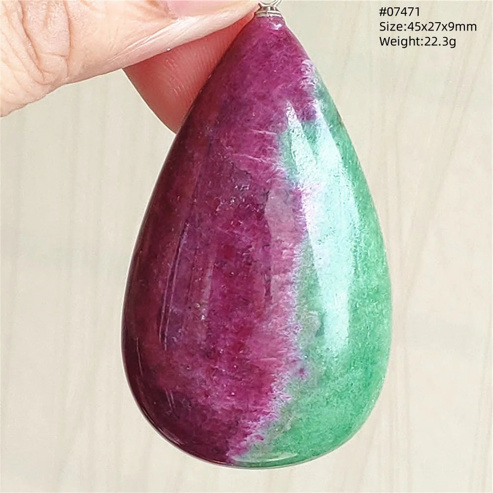 Natural Red Ruby Pendant Jewelry Love Heart Watermelon Ruby Zoisite Necklace Women Men 925 Sterling Silver AAAAA by Reinvent Yourself