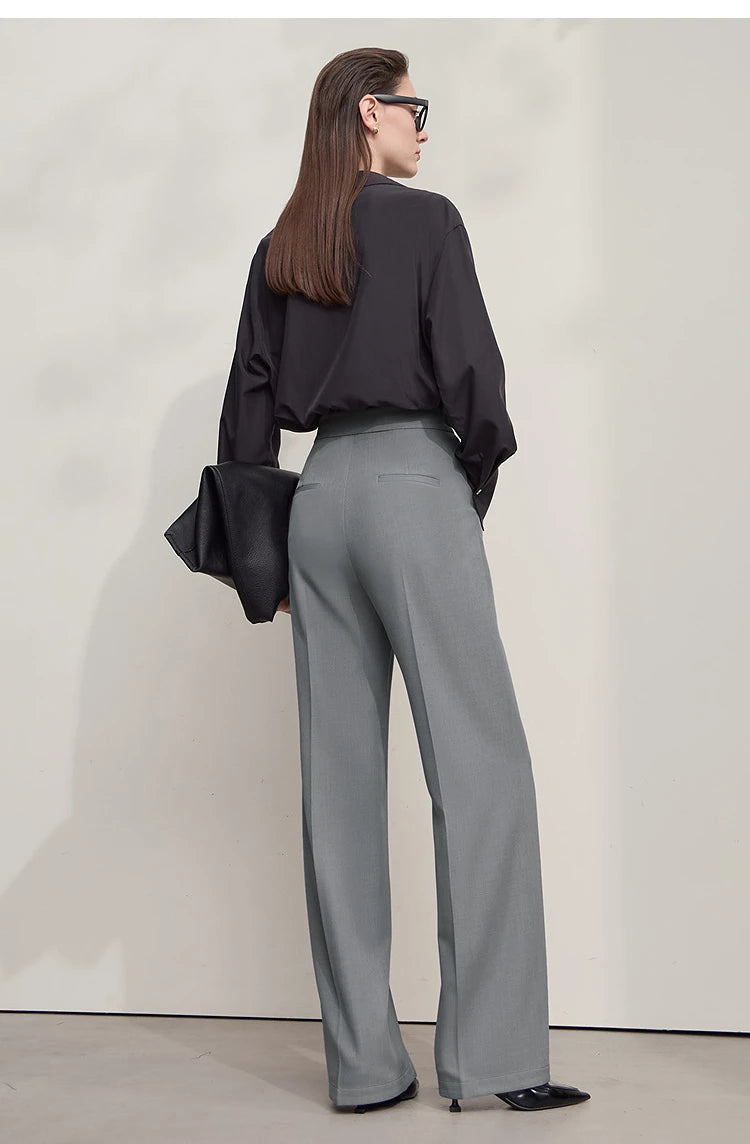 AMII Minimalist Women's Pants 2025 Autumn Solid Elegant Office Lady Simple Trousers Casual Loose Pants Woman Clothing 12553003 by Reinvent Yourself
