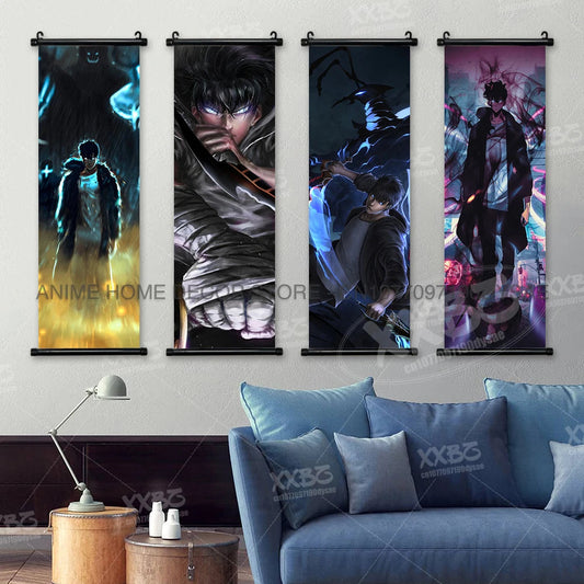 Solo Leveling Poster Anime Hanging Painting Aleks Le Wallpaper Justin Briner Scroll Picture Vintage Home Decor Cartoon Wall Art by Reinvent Yourself