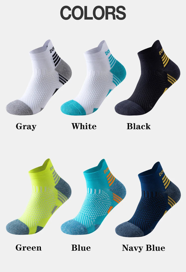 3 Pairs Marathon Socks Men Women Professional Sport Ankle Running Socks Thickened Cushioned Tube Low Cut Fitness Short Sock Mesh by Reinvent Yourself