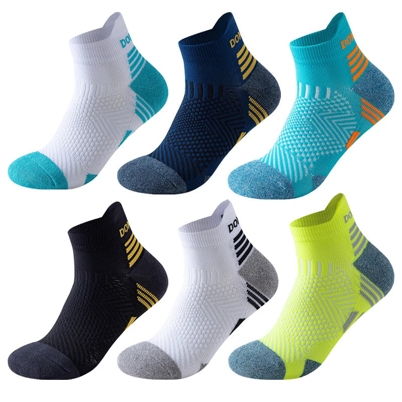 3 Pairs Marathon Socks Men Women Professional Sport Ankle Running Socks Thickened Cushioned Tube Low Cut Fitness Short Sock Mesh by Reinvent Yourself