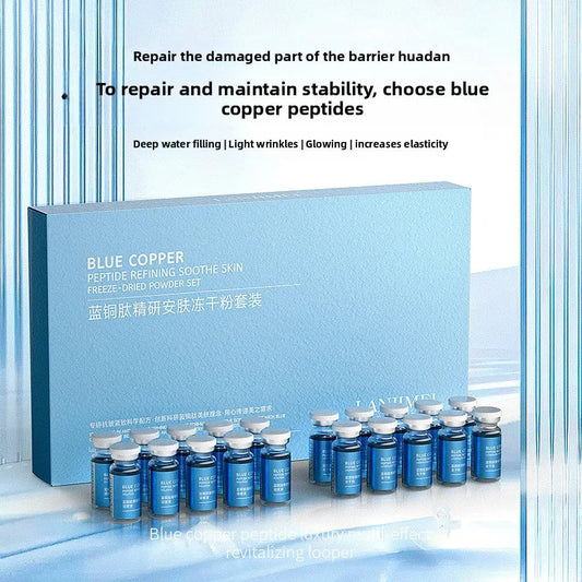 Blue Copper Peptide Freeze-Dried Powder Set Oligopeptide Anti Wrinkle Essence Shrink Pores Acne Treatment Skincare Serum 20pcs by Reinvent Yourself