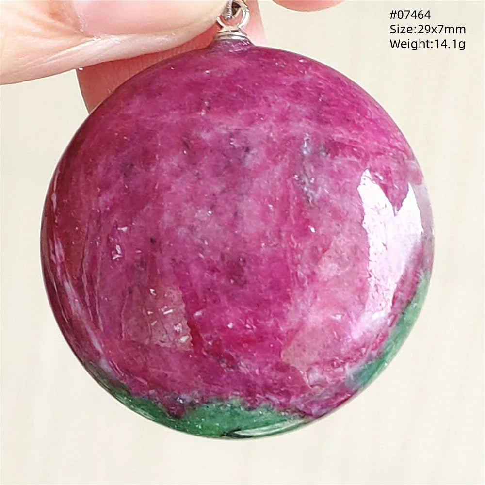 Natural Red Ruby Pendant Jewelry Love Heart Watermelon Ruby Zoisite Necklace Women Men 925 Sterling Silver AAAAA by Reinvent Yourself