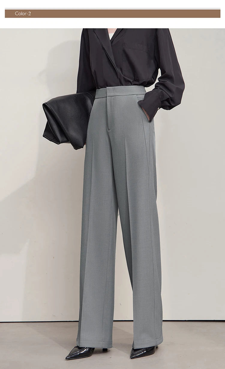 AMII Minimalist Women's Pants 2025 Autumn Solid Elegant Office Lady Simple Trousers Casual Loose Pants Woman Clothing 12553003 by Reinvent Yourself