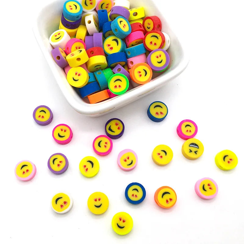 100/1000Pcs Flower Polymer Clay Beads Pattern Round Polymer Clay Beads for Jewelry Making Findings, Bracelet Accessories by Reinvent Yourself