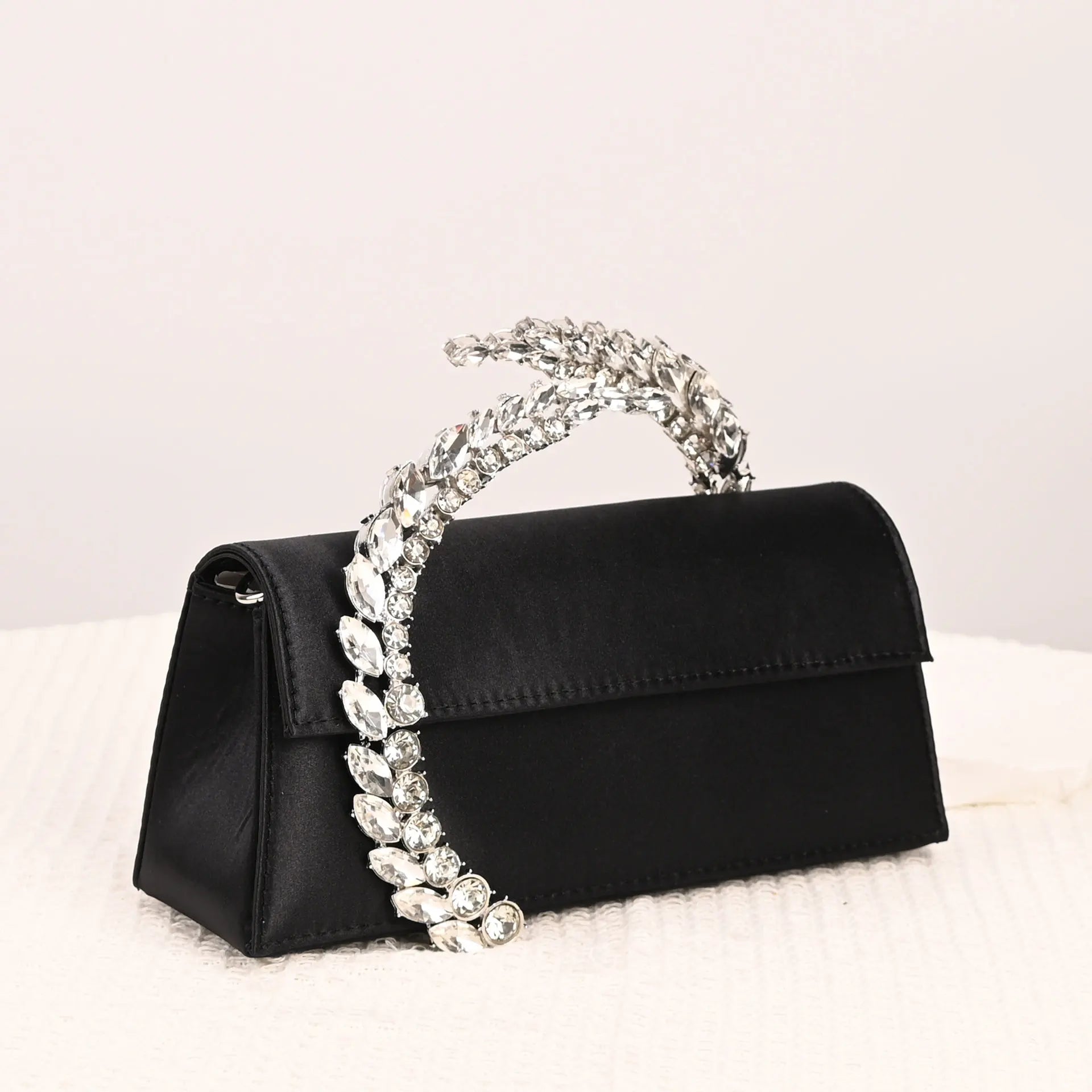 Luxury Diamond Evening Bag Clutch Satin Women Designer Handbags Crystal Silk Shoulder Crossbody Bags for Women Wedding Box Bag by Reinvent Yourself