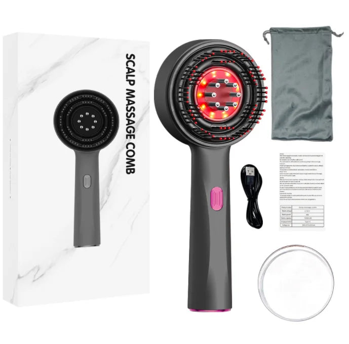 Electric Vibration Massage Comb Red Light Hair Follicle Comb Scalp Oil Liquid Applicator Head Massager Hair Growth Anti Loss by Reinvent Yourself