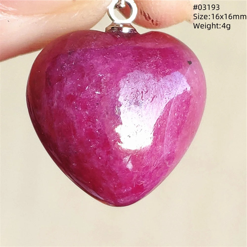 Natural Red Ruby Pendant Jewelry Love Heart Watermelon Ruby Zoisite Necklace Women Men 925 Sterling Silver AAAAA by Reinvent Yourself