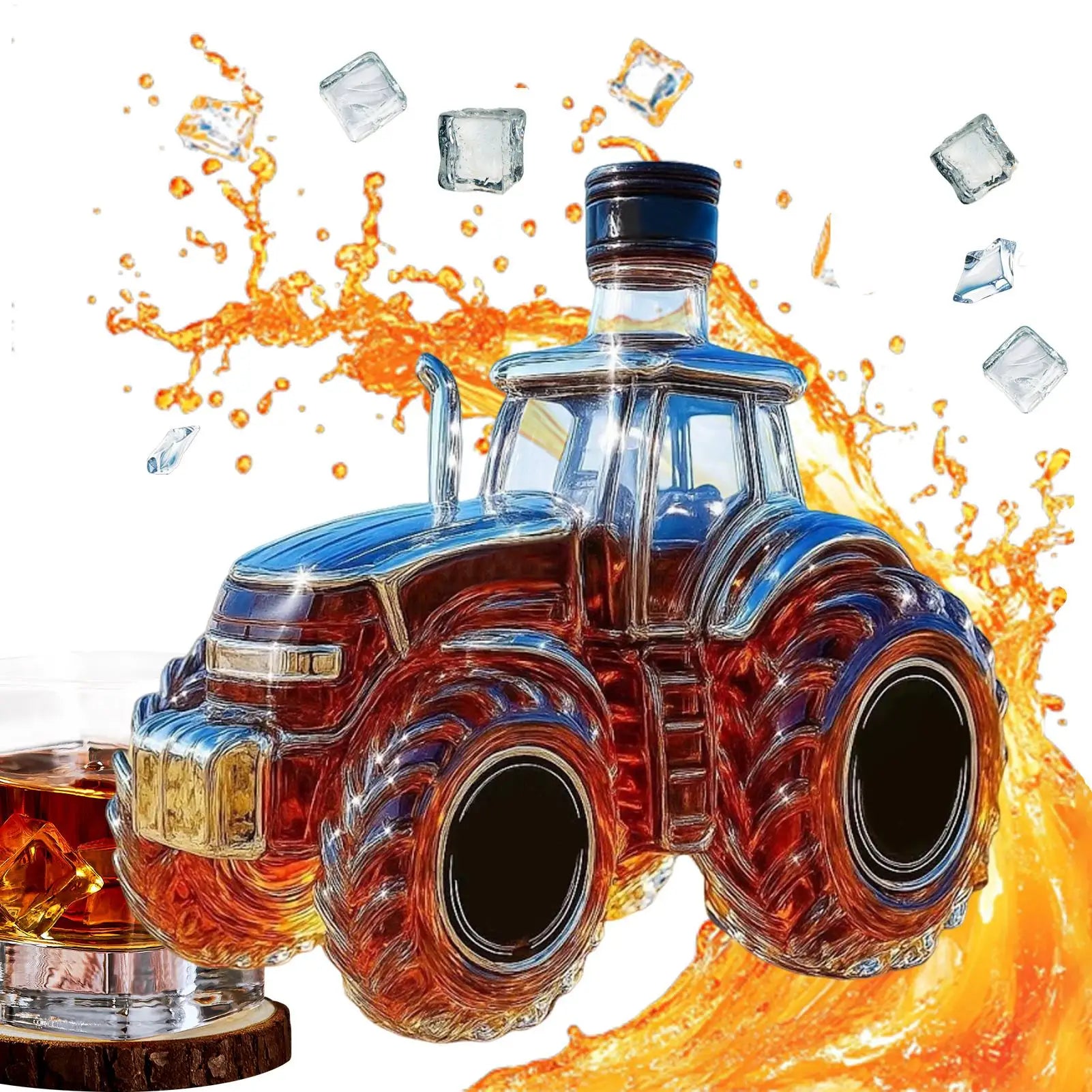 300ml/350ML Whiskey Glass Bottles Tractor shape Alcohol Decanters Home Decor Empty Car Whiskey Decanter Tequila Bottle For Offic by Reinvent Yourself