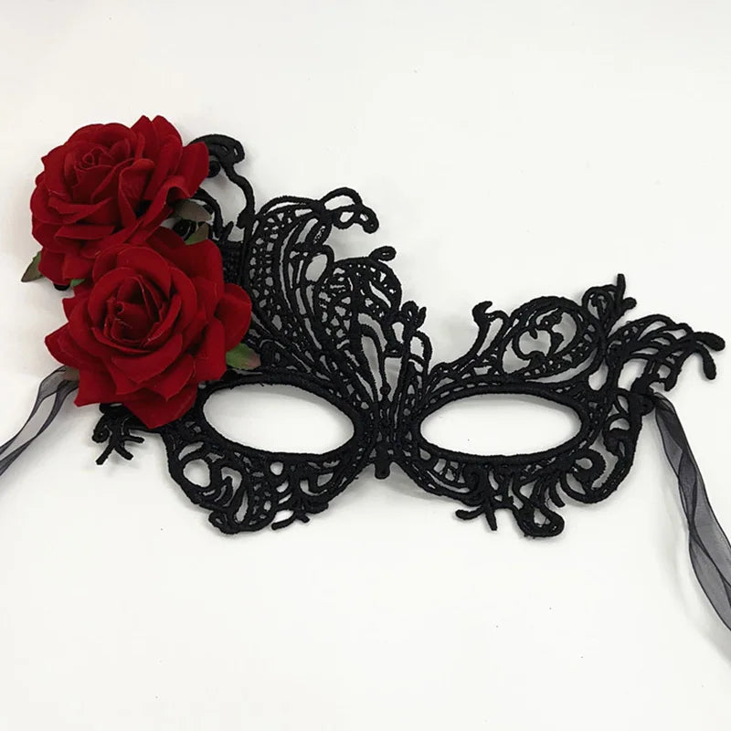 Eye Mask Sexy Lace Venetian Masquerade Ball Halloween Party Fancy Dress Costume Props Lady Black Lace Hollow Face Mask by Reinvent Yourself