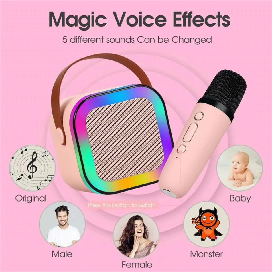 New Hot K12 Bluetooth Speaker Portable Home Cute Karaoke Mini Wireless Audio with Microphone K Song Family Singing Machine by Reinvent Yourself