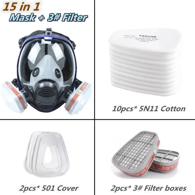 Chemical Gas Mask 6800 Dust Respirator Anti-Fog Full Face Mask Filter For Industrial Acid Gas, Welding Spray Paint Insecticide by Reinvent Yourself
