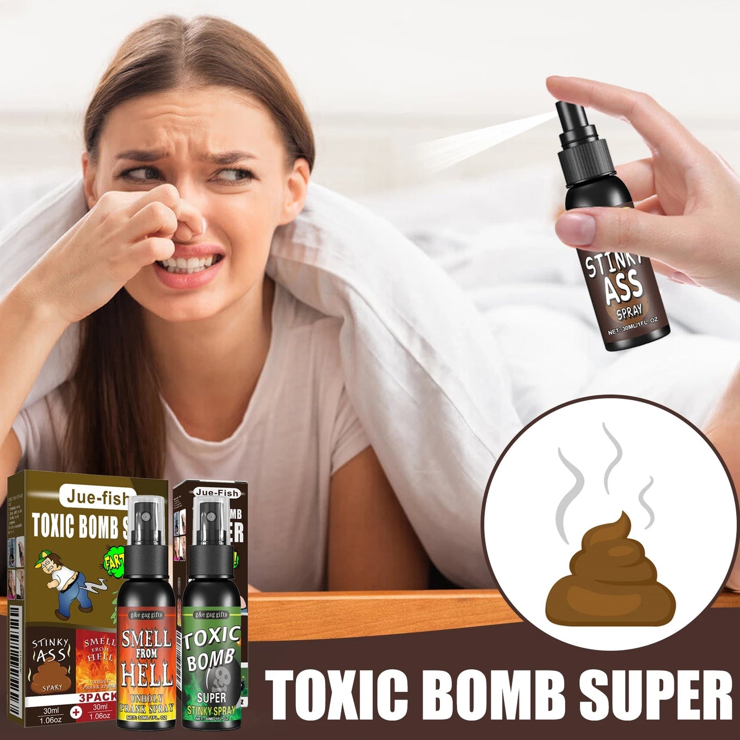 Novelties Liquid Fart Gag Prank Joke Spray Can Stink Bomb Smelly Stinky Gas Joke Sprinkle Prank Family Entertainment Supply by Reinvent Yourself