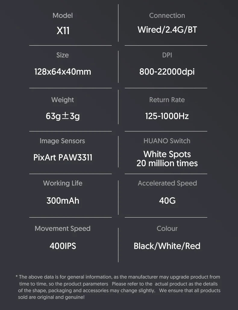 Attack Shark X11 Wireless Bluetooth Mouse RGB Triple Mode Magnetic Charging Dock PAW3311 Ultra Light Pitch Gaming Mouse - Reinvent Yourself