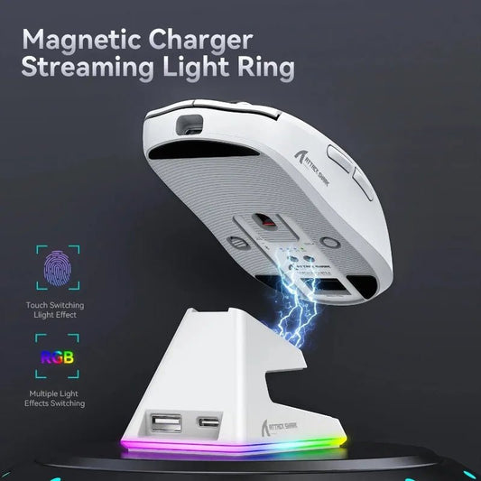 Attack Shark X11 Wireless Bluetooth Mouse RGB Triple Mode Magnetic Charging Dock PAW3311 Ultra Light Pitch Gaming Mouse - Reinvent Yourself