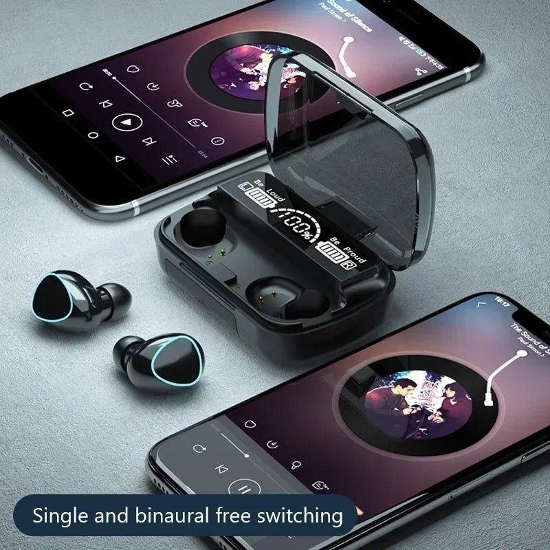 Bluetooth headset M10 hands-free LED Dispay headset Bluetooth HiFi stereo music wireless earplug waterproof game headset by Reinvent Yourself