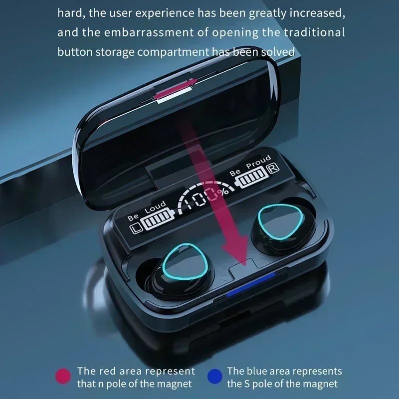 Bluetooth headset M10 hands-free LED Dispay headset Bluetooth HiFi stereo music wireless earplug waterproof game headset by Reinvent Yourself