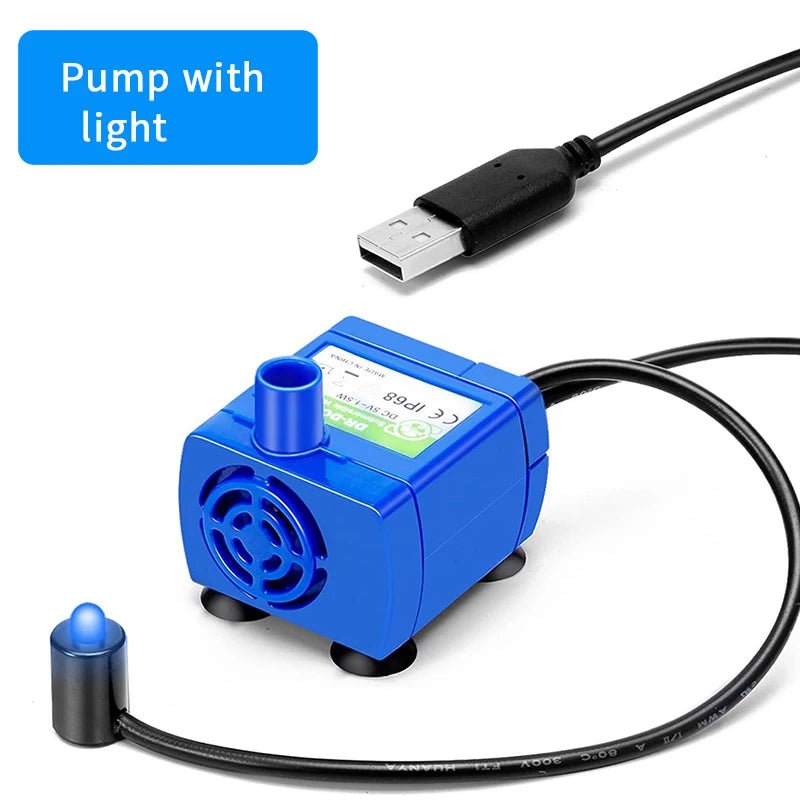Cat Fountain Water Pump Replacement With LED Light For Pet Drinking Bowl - Reinvent Yourself