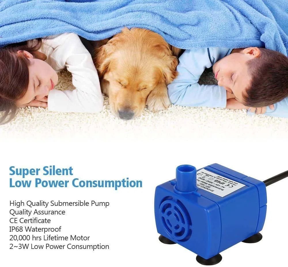 Cat Fountain Water Pump Replacement With LED Light For Pet Drinking Bowl - Reinvent Yourself
