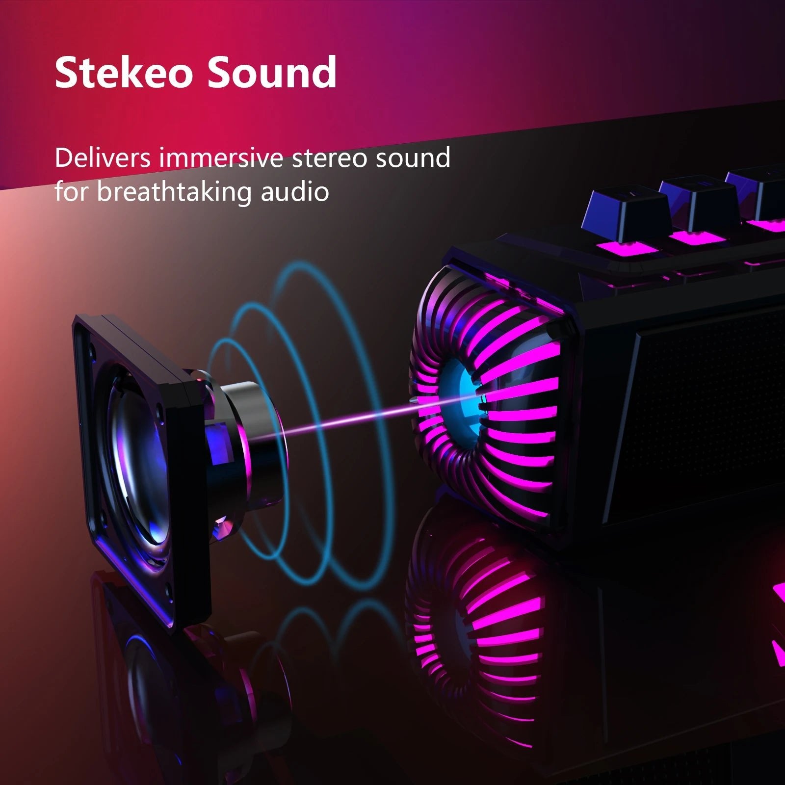 Computer speakers for desktop/laptop with Bluetooth/wired connectivity and dual-mode for gaming/music, featuring microphone. - Reinvent Yourself