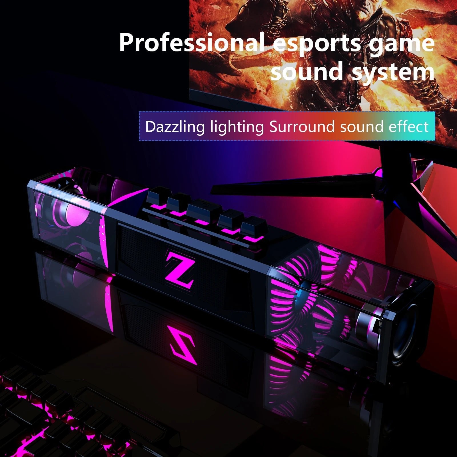 Computer speakers for desktop/laptop with Bluetooth/wired connectivity and dual-mode for gaming/music, featuring microphone. - Reinvent Yourself