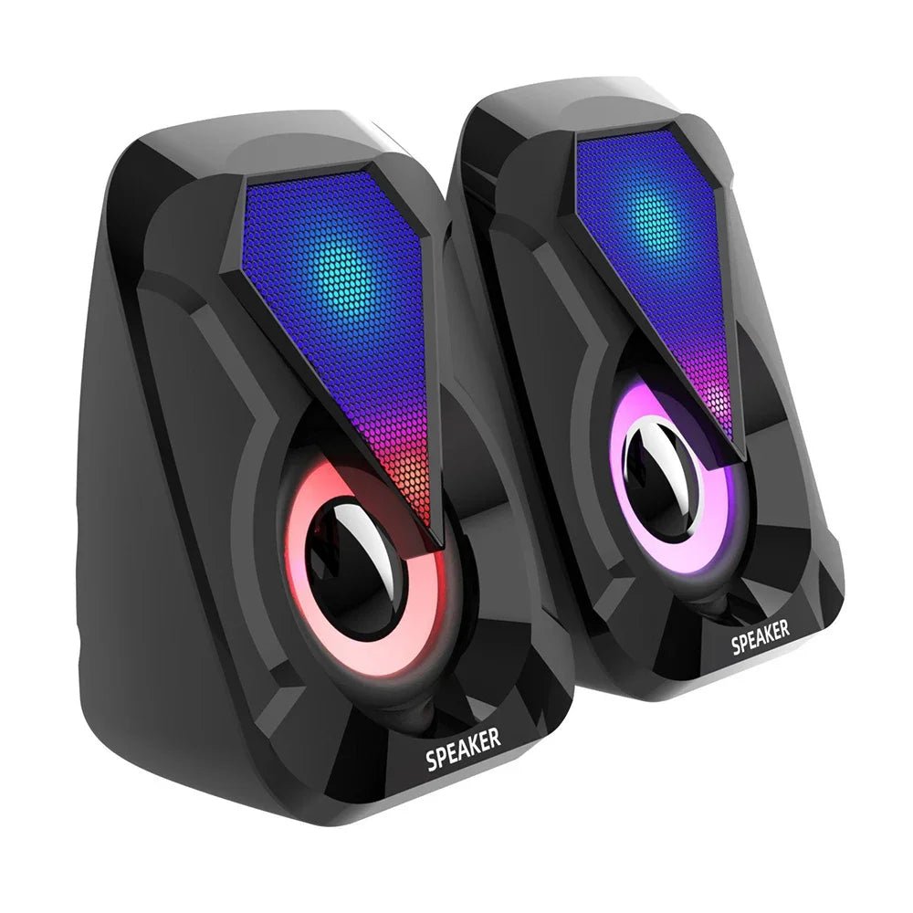 Computer Speakers For PC Desktop Smartphone Laptop with Subwoofer LED Colorful Lighting Home Theater System USB Wired SoundBox - Reinvent Yourself
