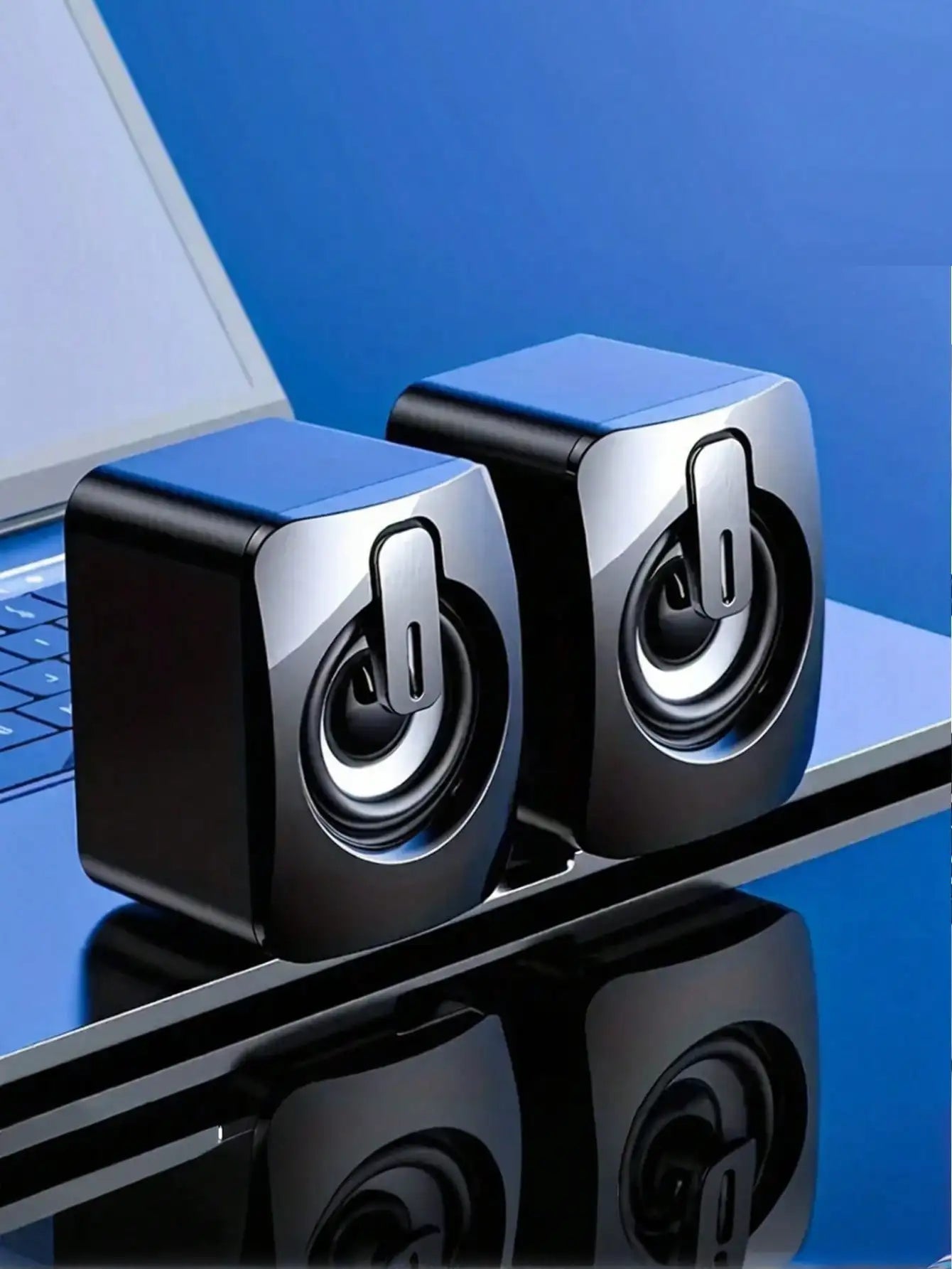Desktop speakers powered by USB, with volume control LED lights, portable and battery-free - Reinvent Yourself