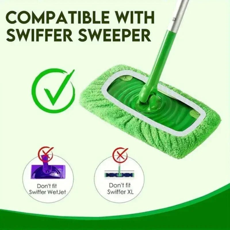 Eco-Friendly Mop Cover Set – 6-Pack Washable Flat Mop Pads for Dusting, Wet Mopping & Pet Hair Pickup, Reusable Alternative to - Reinvent Yourself