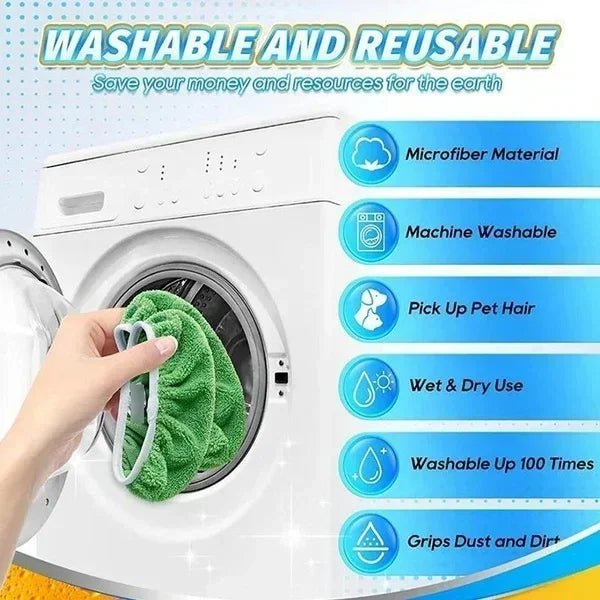 Eco-Friendly Mop Cover Set – 6-Pack Washable Flat Mop Pads for Dusting, Wet Mopping & Pet Hair Pickup, Reusable Alternative to - Reinvent Yourself