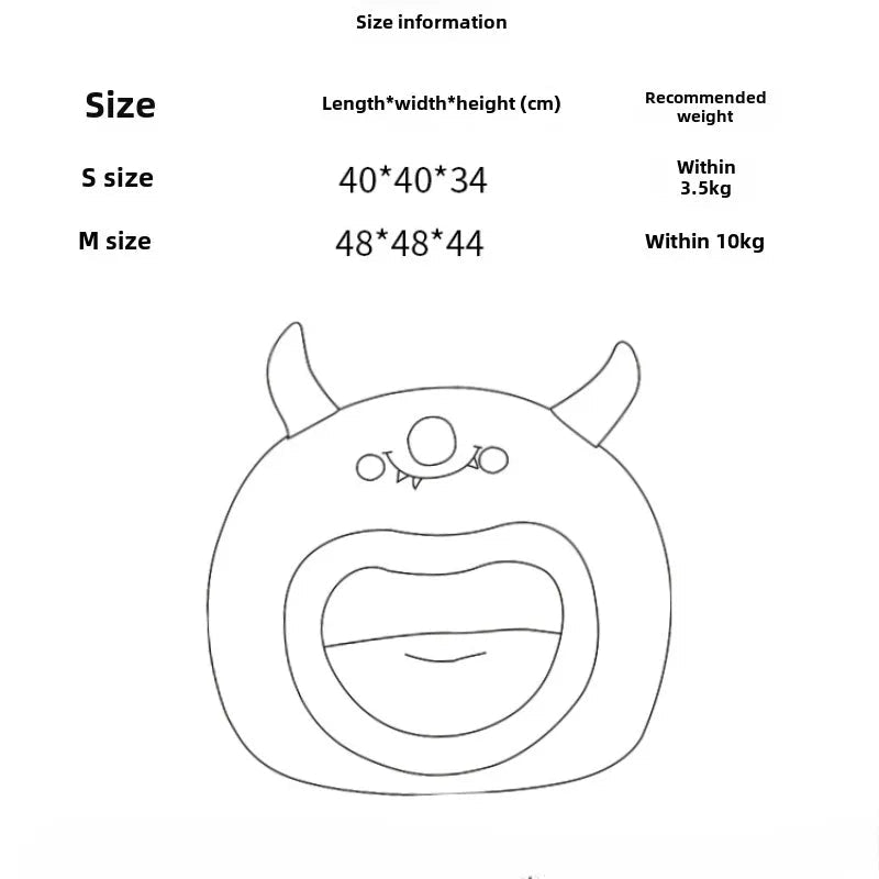 Fully Enclosed Cozy Cartoon Monster Pet Bed for Dogs and Cats All Seasons Warm - Reinvent Yourself