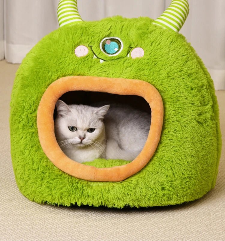Fully Enclosed Cozy Cartoon Monster Pet Bed for Dogs and Cats All Seasons Warm - Reinvent Yourself