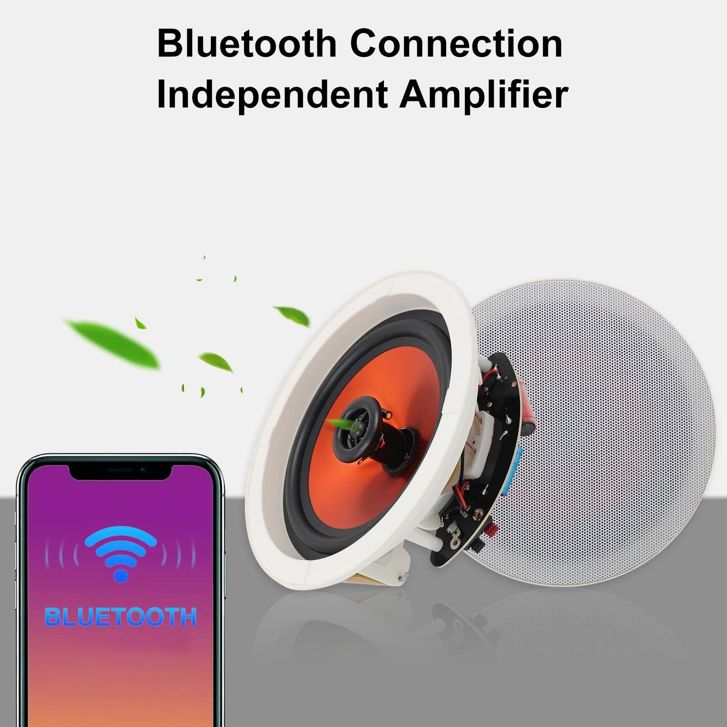 Herdio 6.5 Inch Home Audio 300W Ceiling Bluetooth Speaker Home Recessed Speaker System For Indoor Kitchen Bedroom Bathroom 2PCS - Reinvent Yourself