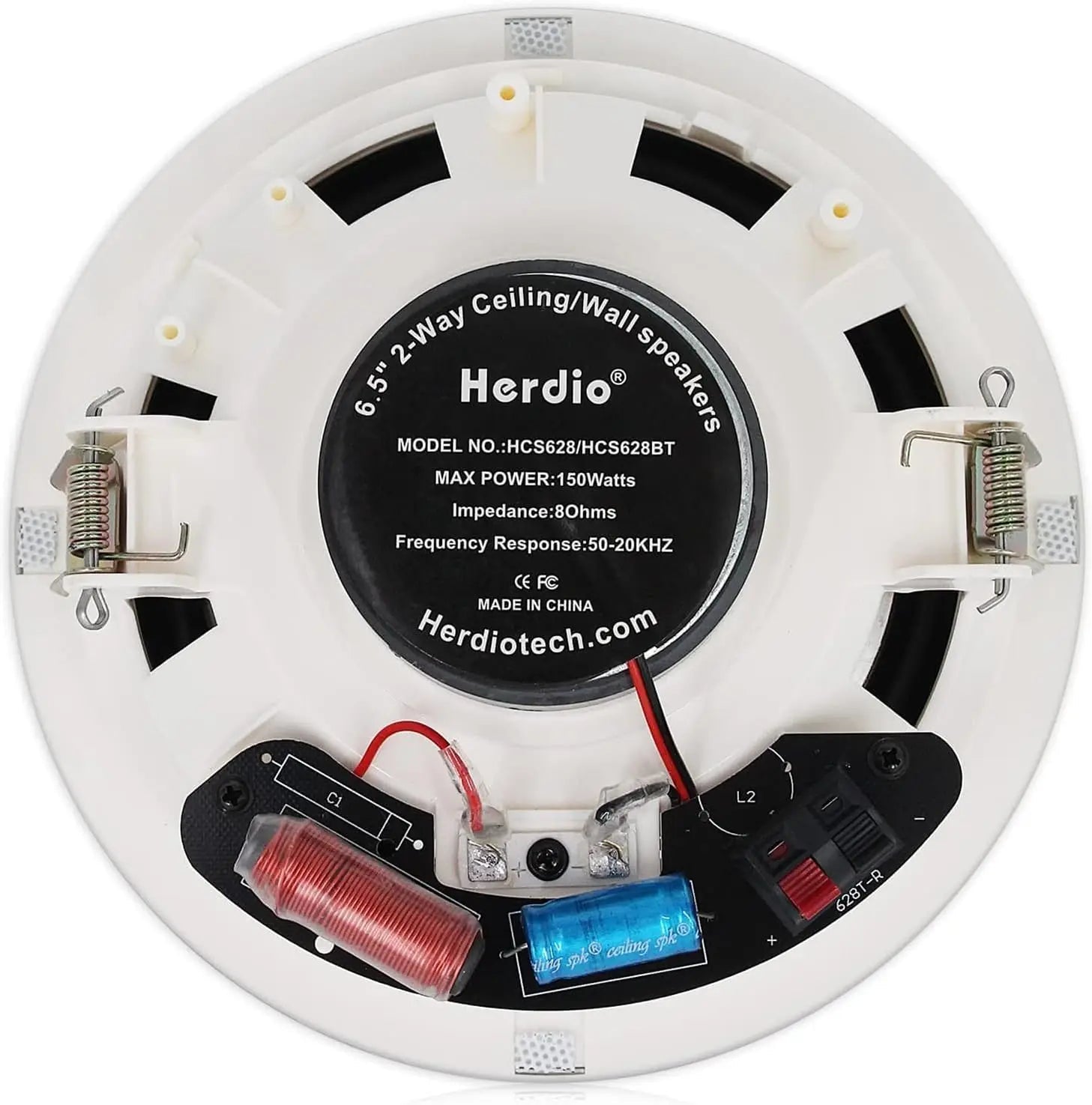 Herdio 6.5 Inch Home Audio 300W Ceiling Bluetooth Speaker Home Recessed Speaker System For Indoor Kitchen Bedroom Bathroom 2PCS - Reinvent Yourself