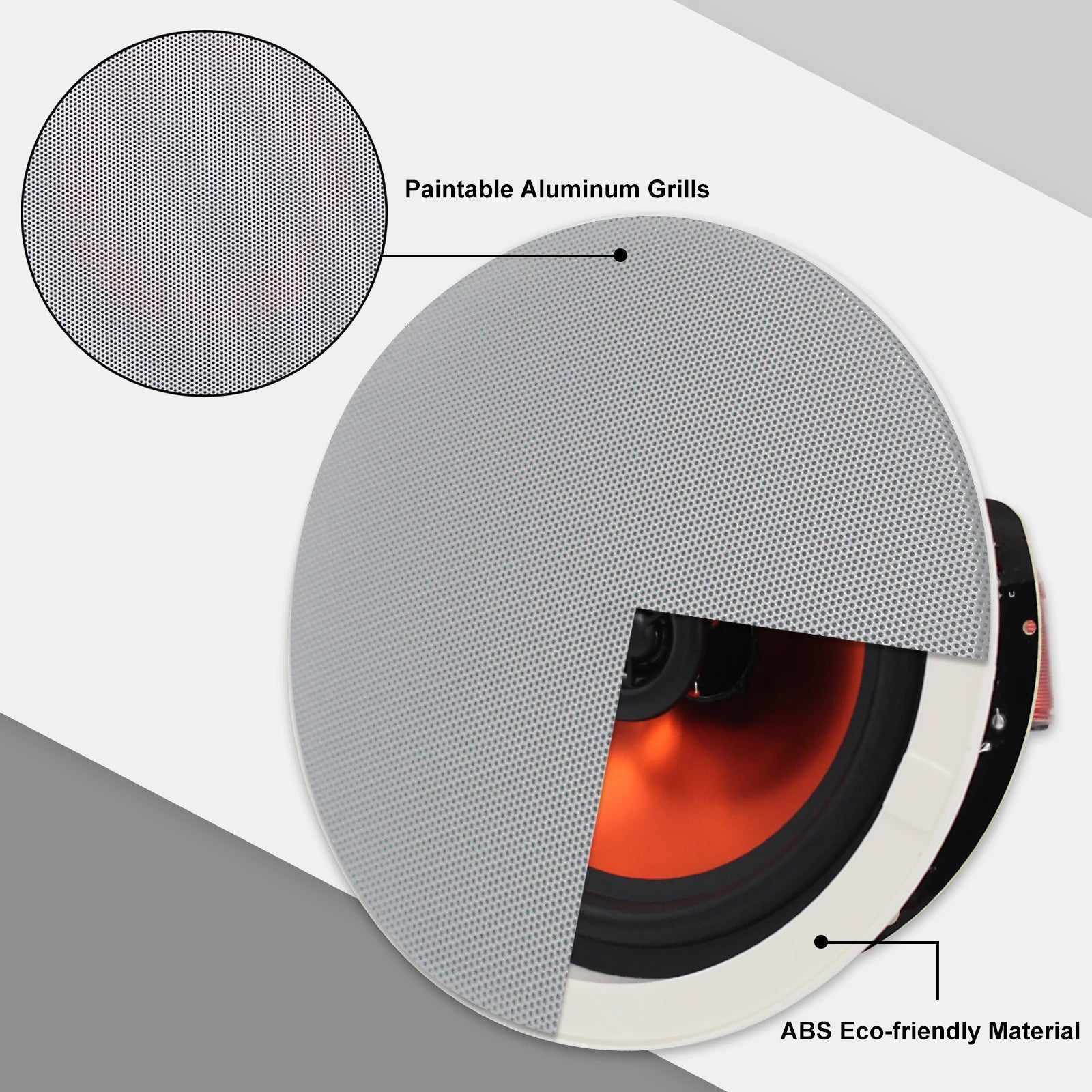 Herdio 6.5 Inch Home Audio 300W Ceiling Bluetooth Speaker Home Recessed Speaker System For Indoor Kitchen Bedroom Bathroom 2PCS - Reinvent Yourself