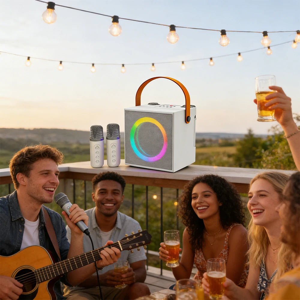 High-quality desktop computer speakers, perfect for outdoor karaoke, live streaming, and Bluetooth audio, all-in-one microphone - Reinvent Yourself
