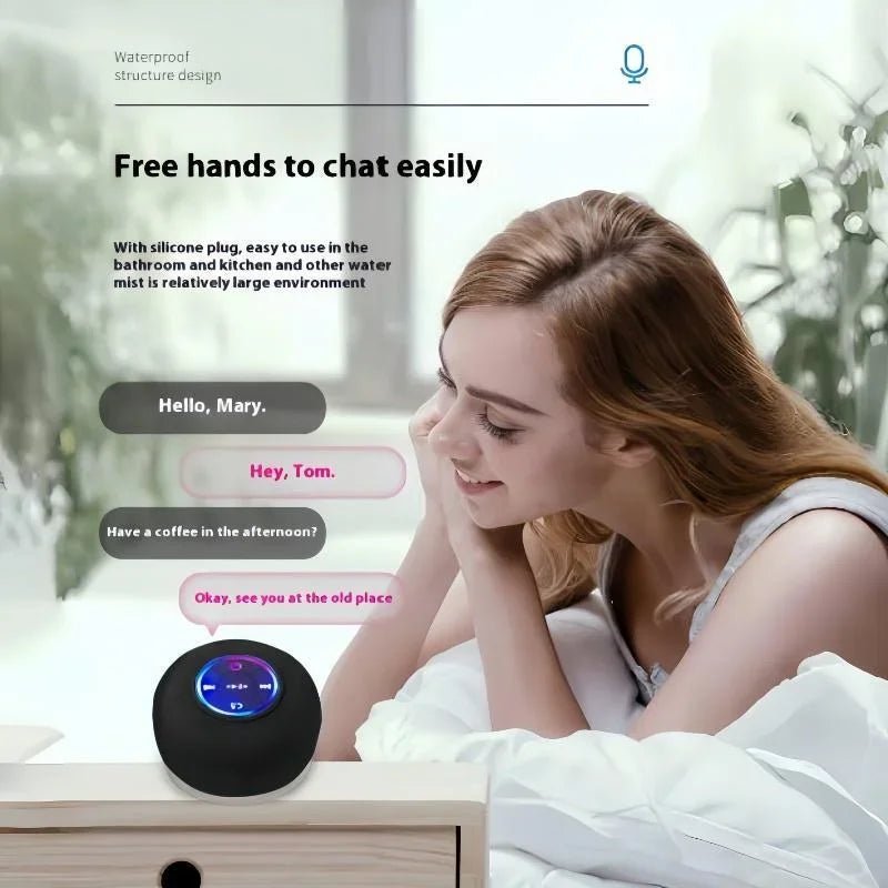 Loudspeaker Bluetooth Speaker Mini Shower Subwoofer Waterproof Handsfree With Suction Cup Mic For Bathroom Pool Beach Car Phone - Reinvent Yourself