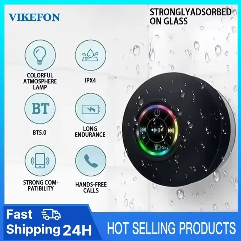 Loudspeaker Bluetooth Speaker Mini Shower Subwoofer Waterproof Handsfree With Suction Cup Mic For Bathroom Pool Beach Car Phone - Reinvent Yourself